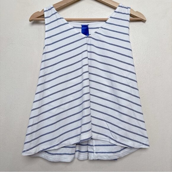 Kit And Ace Womens Small Striped Sleeveless Tank Top White and Blue - Picture 2 of 12